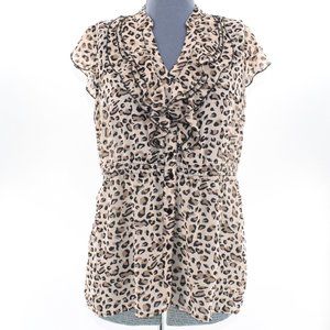 Marisol Leopard Print Sheer Blouse L